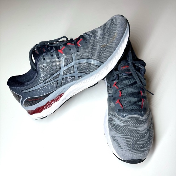 Asics Men’s Gel- Nimbus 23 Gray and Red athletic Running Shoes Size- 11.5 - Picture 3 of 11